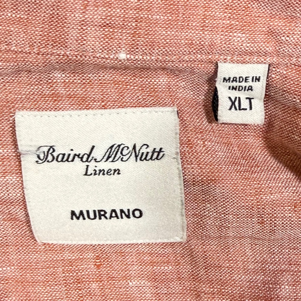 Murano Baird McNutt Linen Shirt Mens XLT Rose Pink Long Sleeve Coastal Beachy - Picture 7 of 10